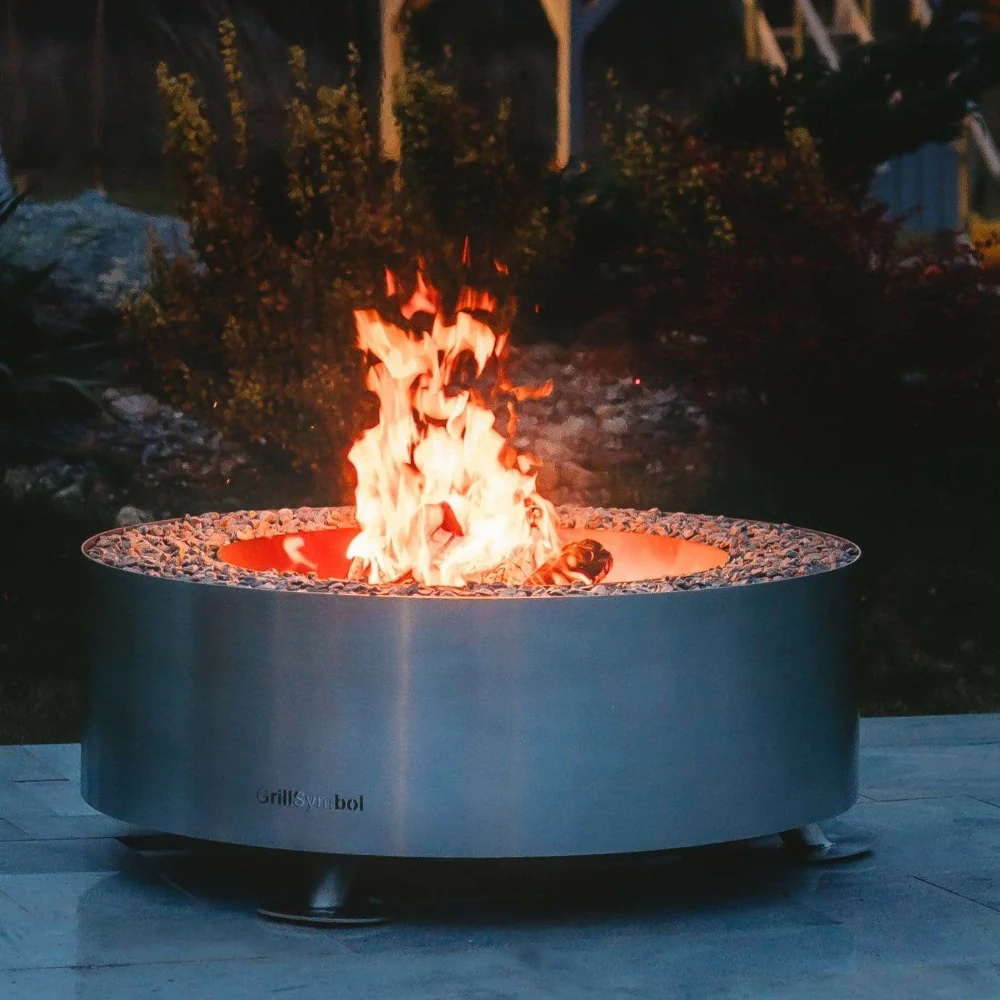 GrillSymbol Luna Silver Fire Pit Stainless Steel 119cm - Image 8