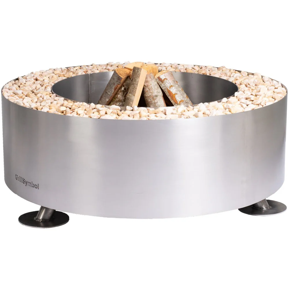 GrillSymbol Luna Silver Fire Pit Stainless Steel 119cm - Image 9