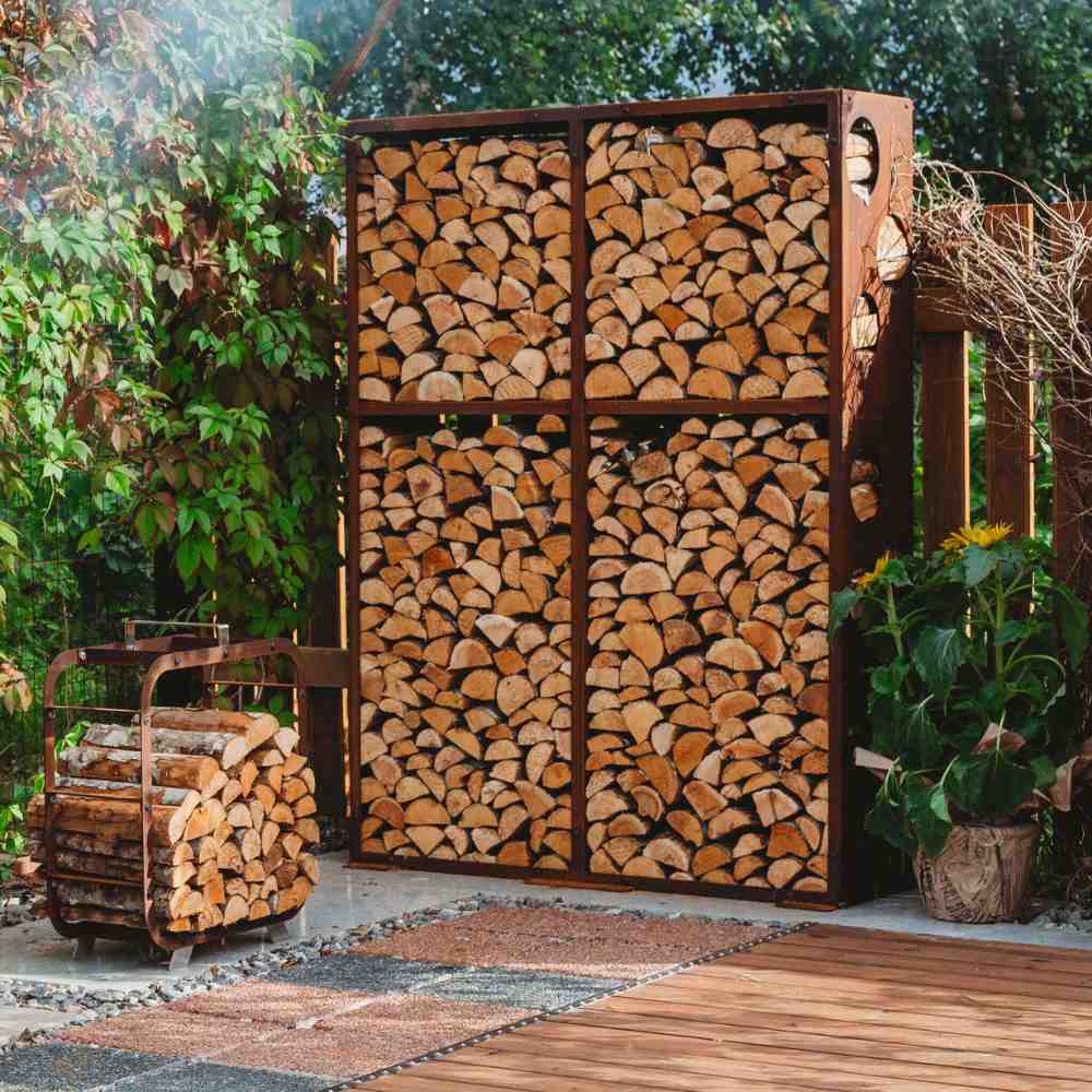 Grillsymbol Wood Wall Corten Steel Wood Wall 2 - Image 4
