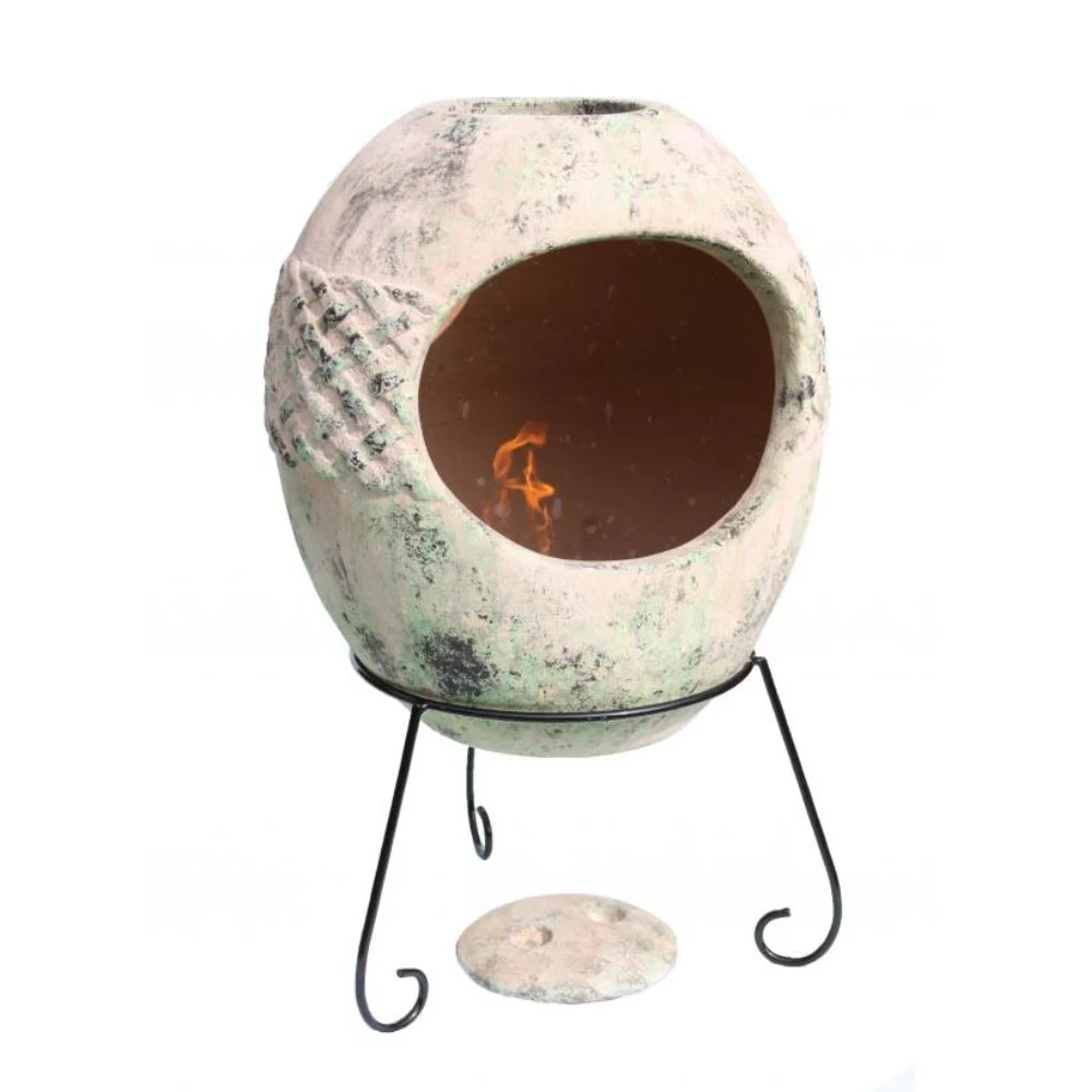 Gardeco Haeddyn Mexican Clay Chimenea Ellipse Shaped inc Stand and Lid  - Image 2