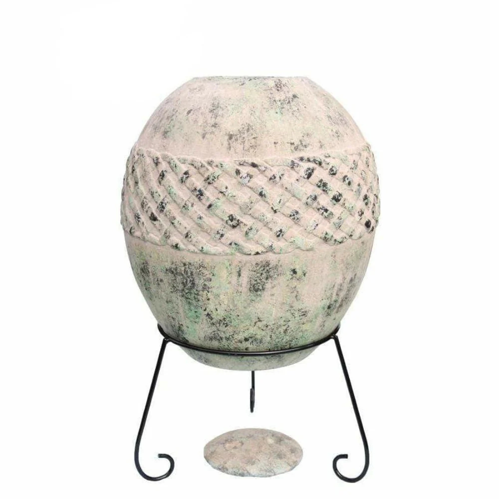 Gardeco Haeddyn Mexican Clay Chimenea Ellipse Shaped inc Stand and Lid  - Image 5