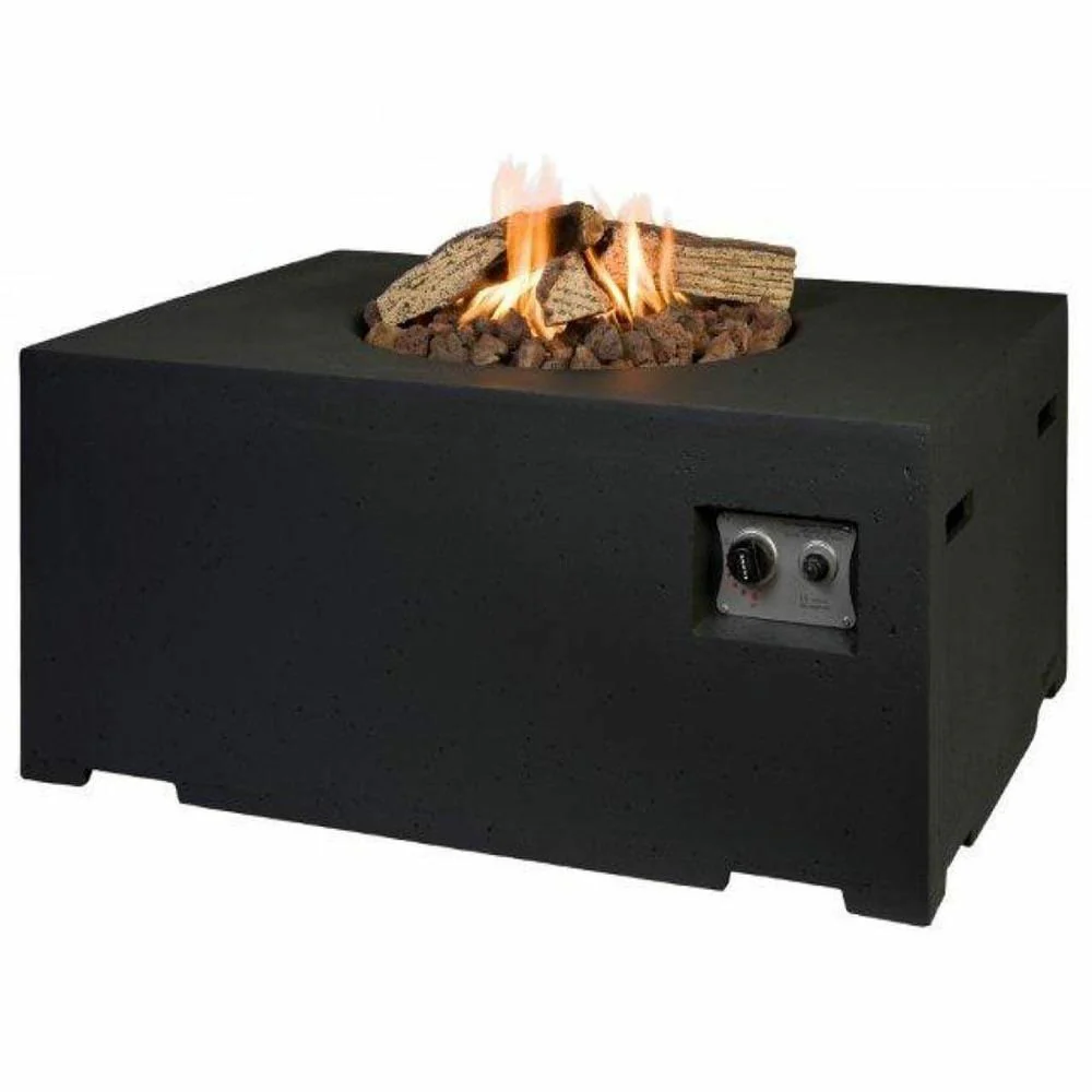 Happy Cocooning Gas Fired Rectangular Fire Pit in Grey, Black or Brown - Image 4