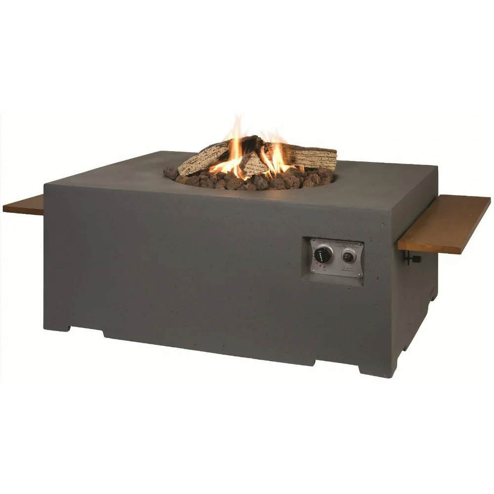 Happy Cocooning Gas Fired Rectangular Fire Pit in Grey, Black or Brown - Image 5