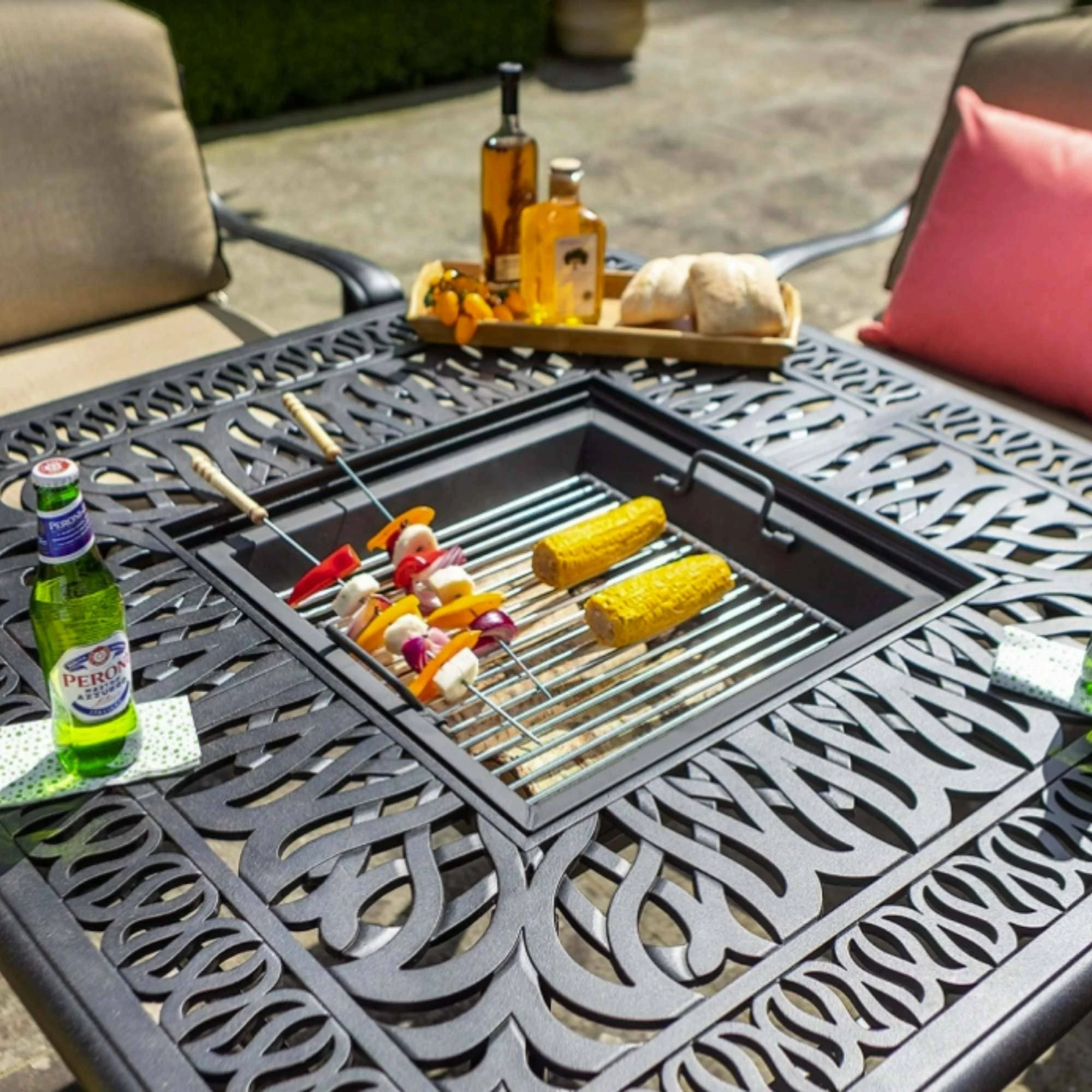 Hartman Amalfi Square Fire Pit Table 4 Seat Lounge Set - Image 3