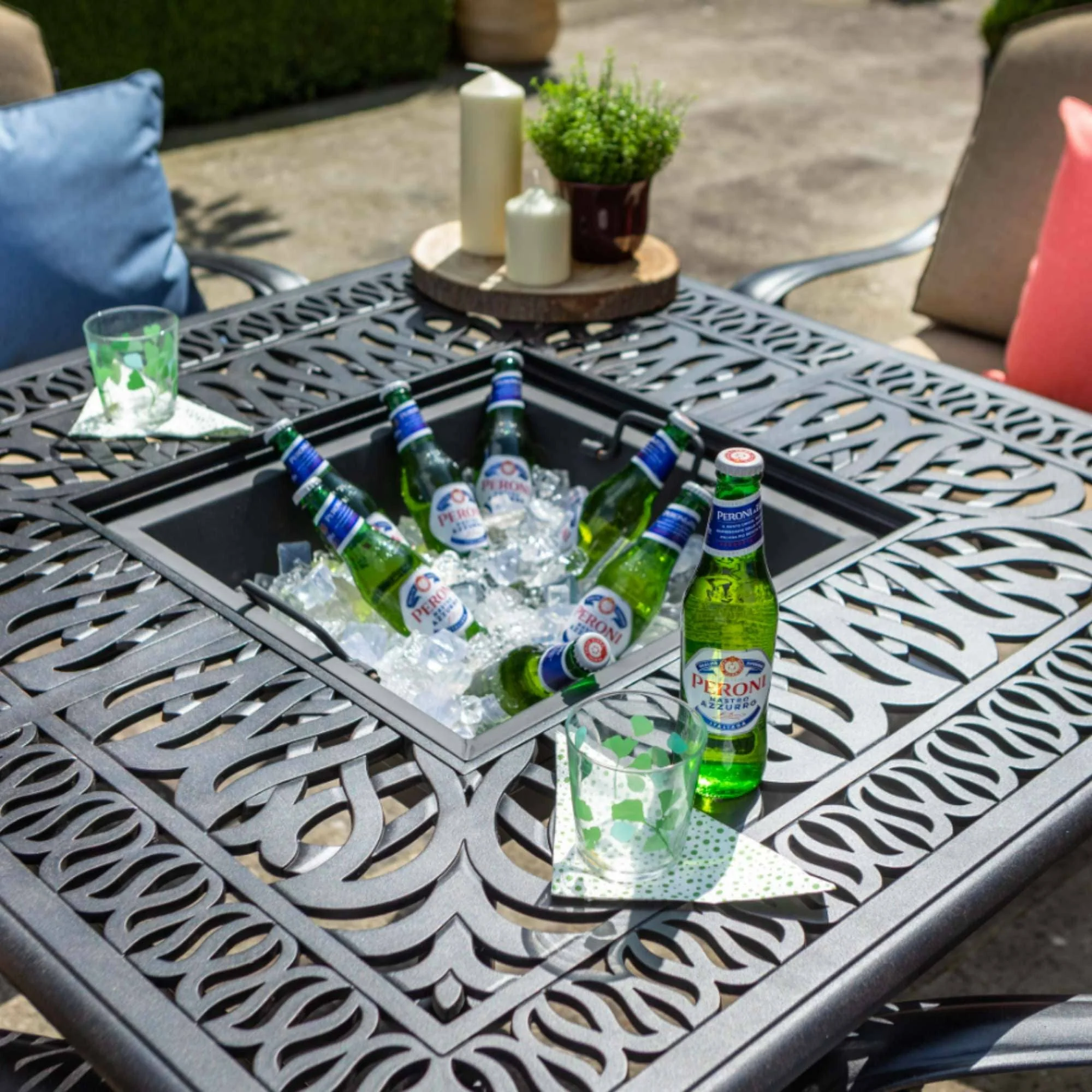 Hartman Amalfi Square Fire Pit Table 4 Seat Lounge Set - Image 4