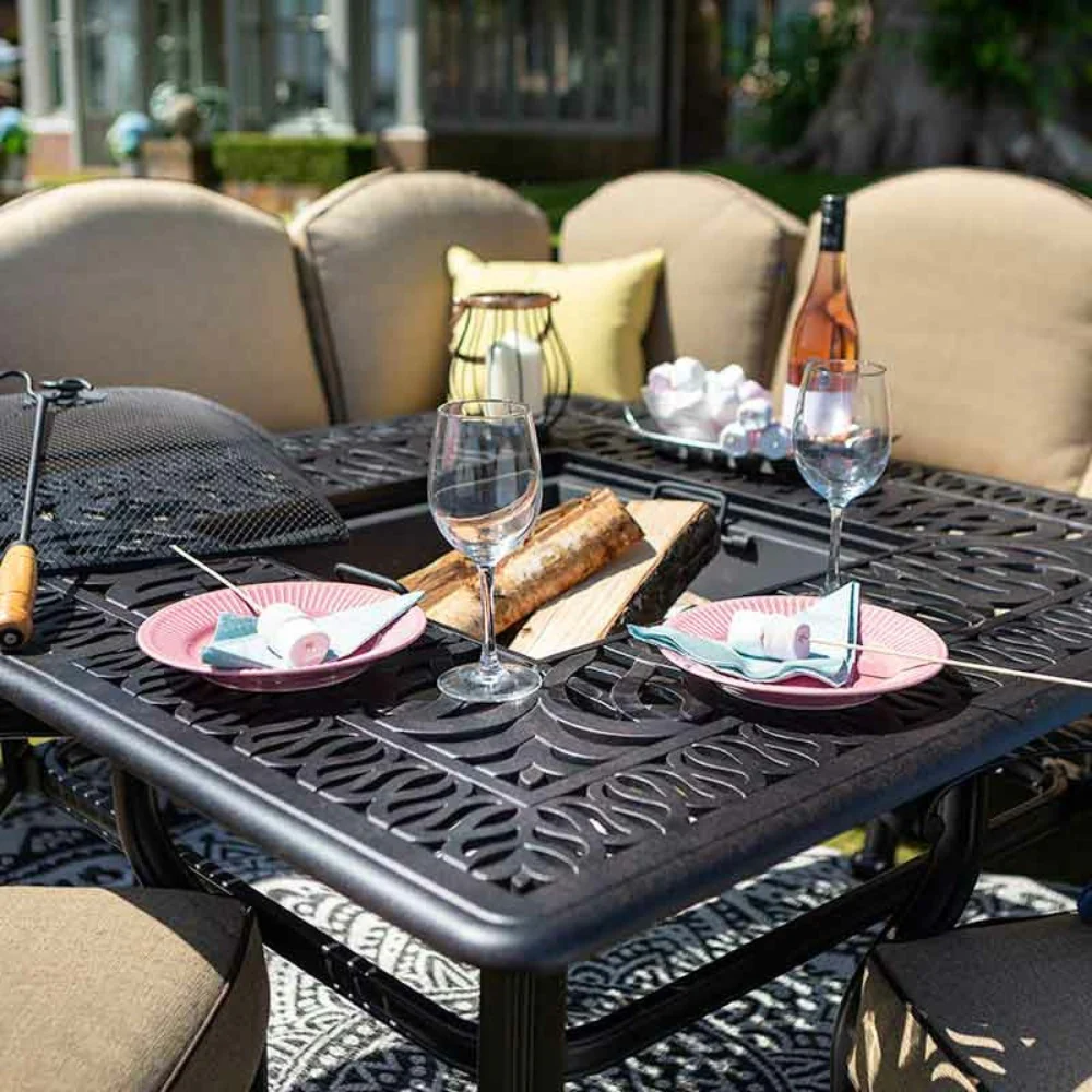 Hartman Amalfi Square Fire Pit Set with Corner Sofa and Lounge Chairs - Image 5