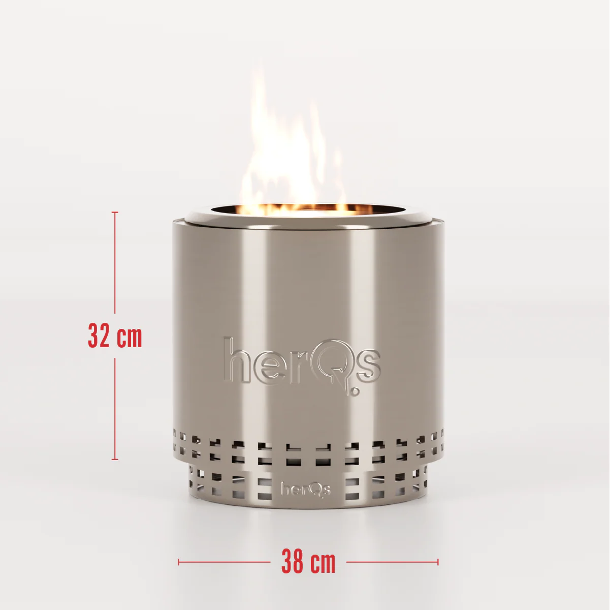 herQs Smokeless Firepits – The Cozy Stainless Steel Fire Pit 38cm - Image 7