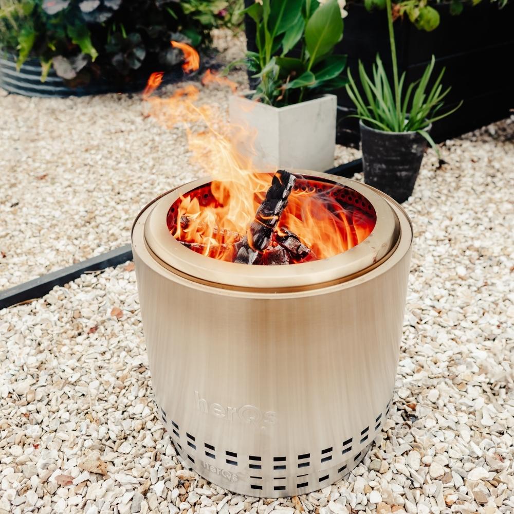 herQs Smokeless Firepits – The Blaze Stainless Steel Fire Pit 49.5cm