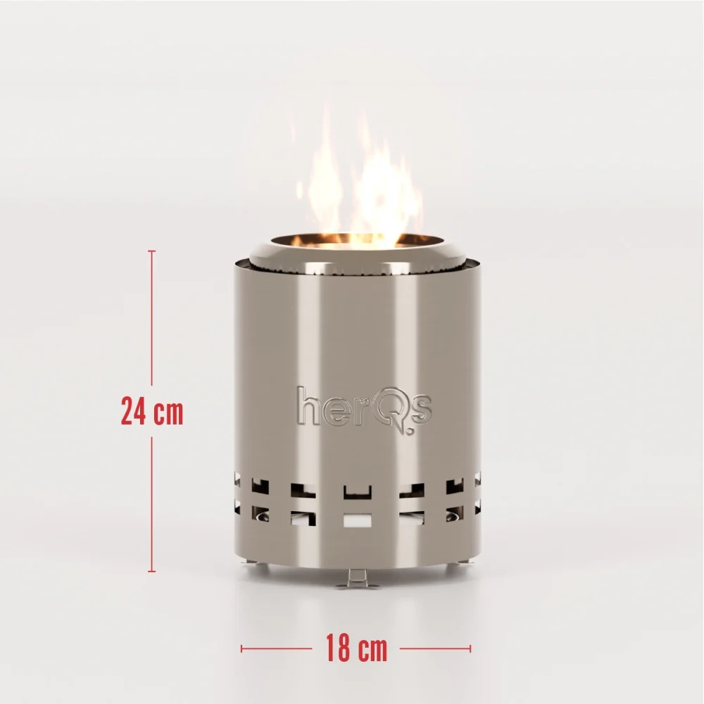 herQs Smokeless Firepits – The Mighty Stainless Steel Fire Pit 18cm - Image 8