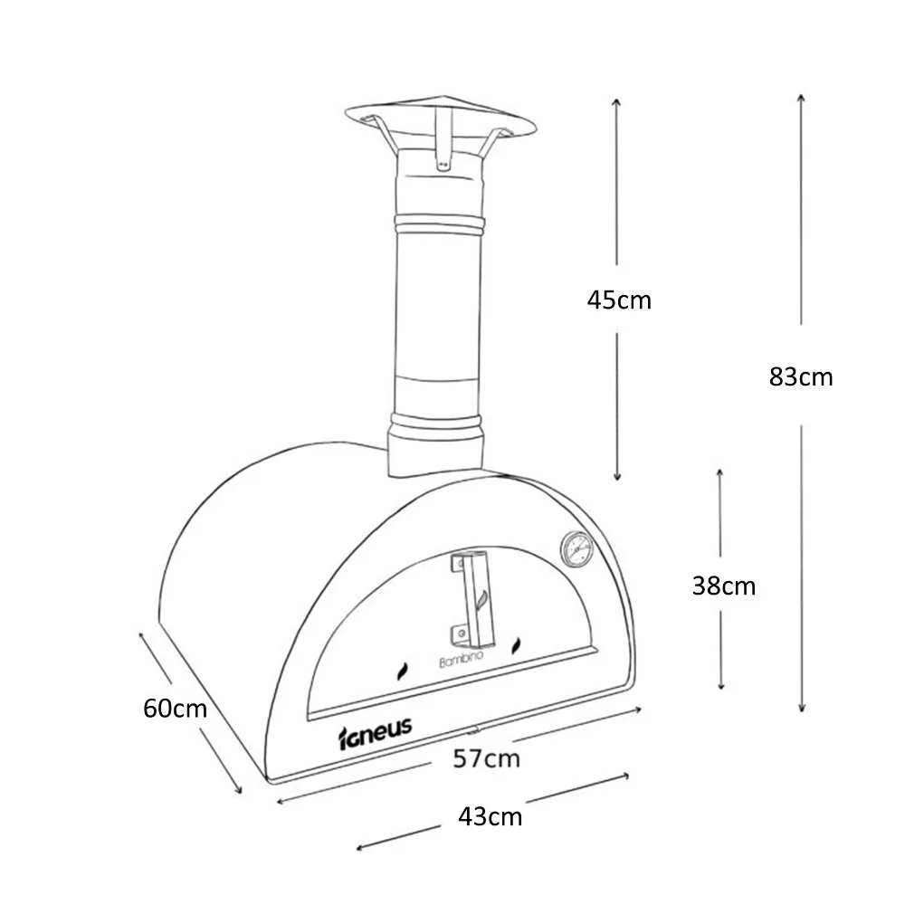 Igneus Bambino Oudoor Wood Burning Pizza Oven - Image 9