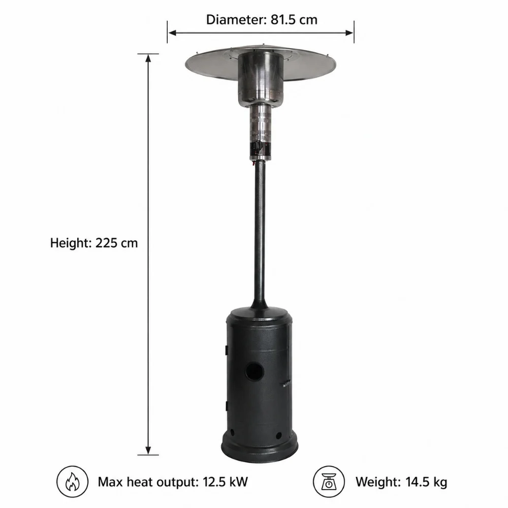 Lifestyle Capri Black Patio Heater - Image 6