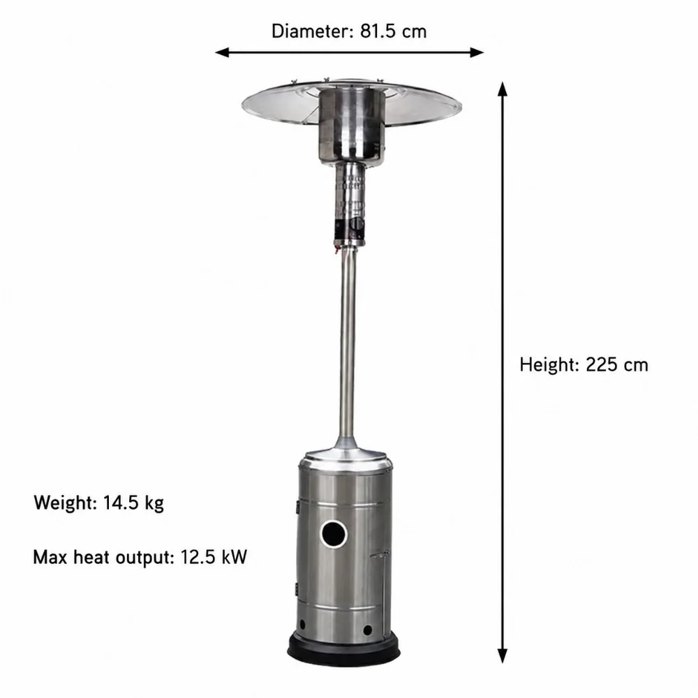Lifestyle Capri Stainless Steel Patio Heater - Image 6