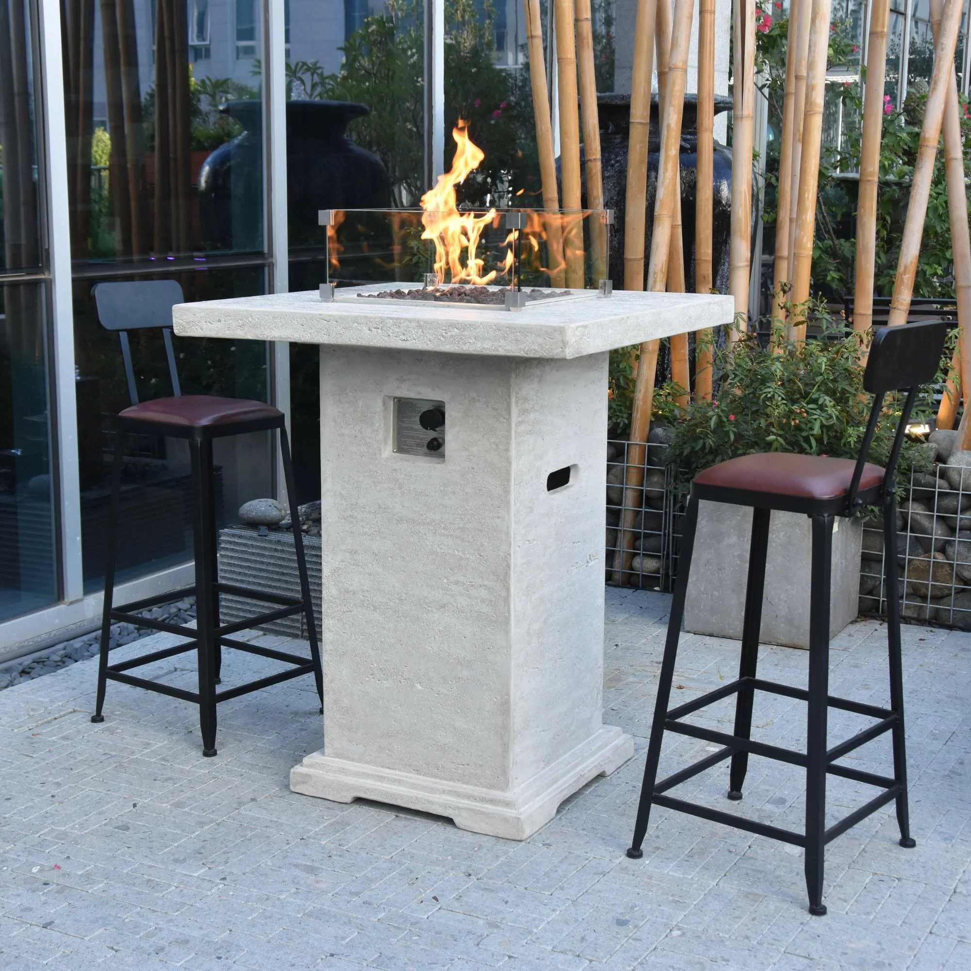 Elementi Fire Montreal Gas Fire Table Bar - Image 3