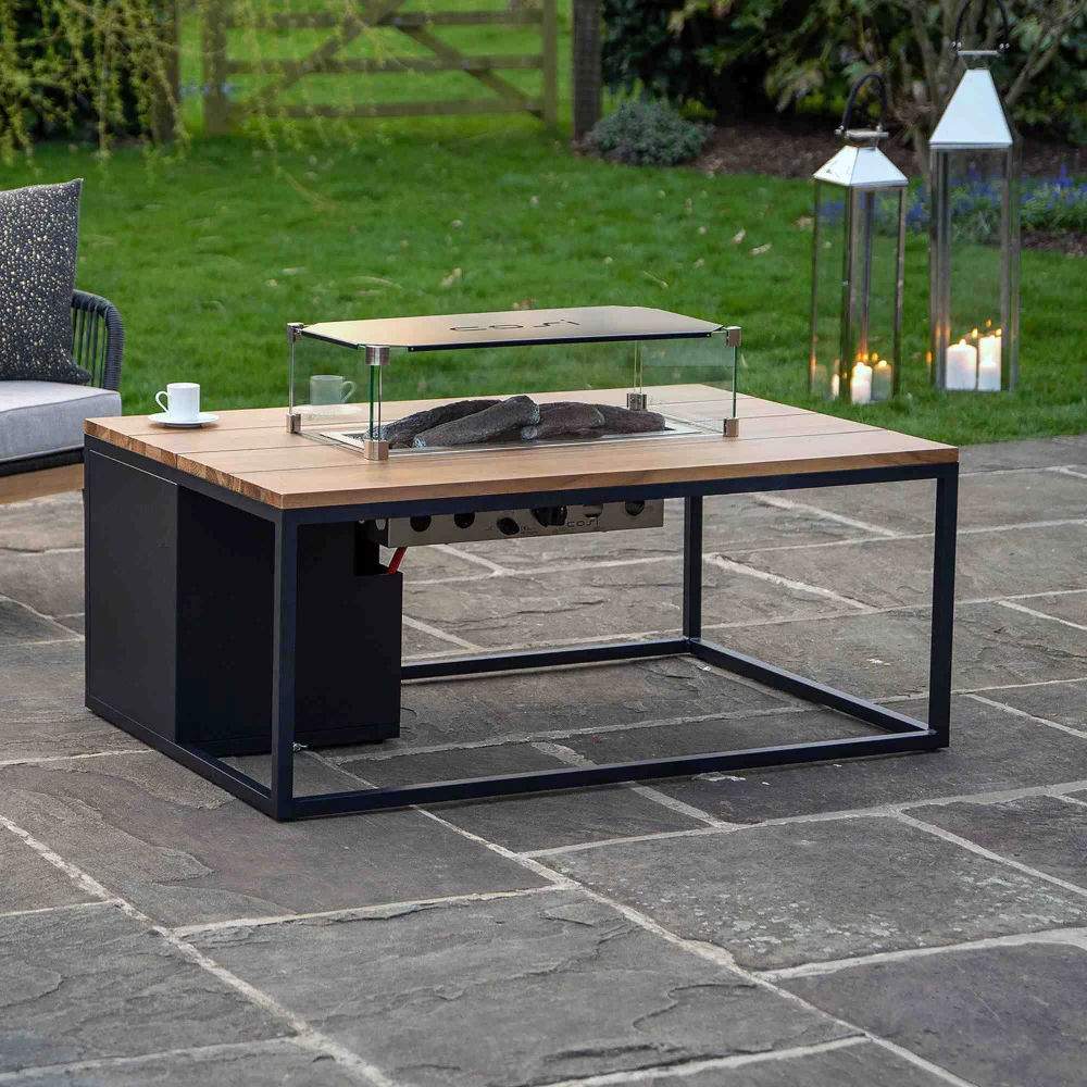 Pacific Lifestyle Cosiloft 120 Gas Fire Pit Table Black Aluminium Frame - Image 4