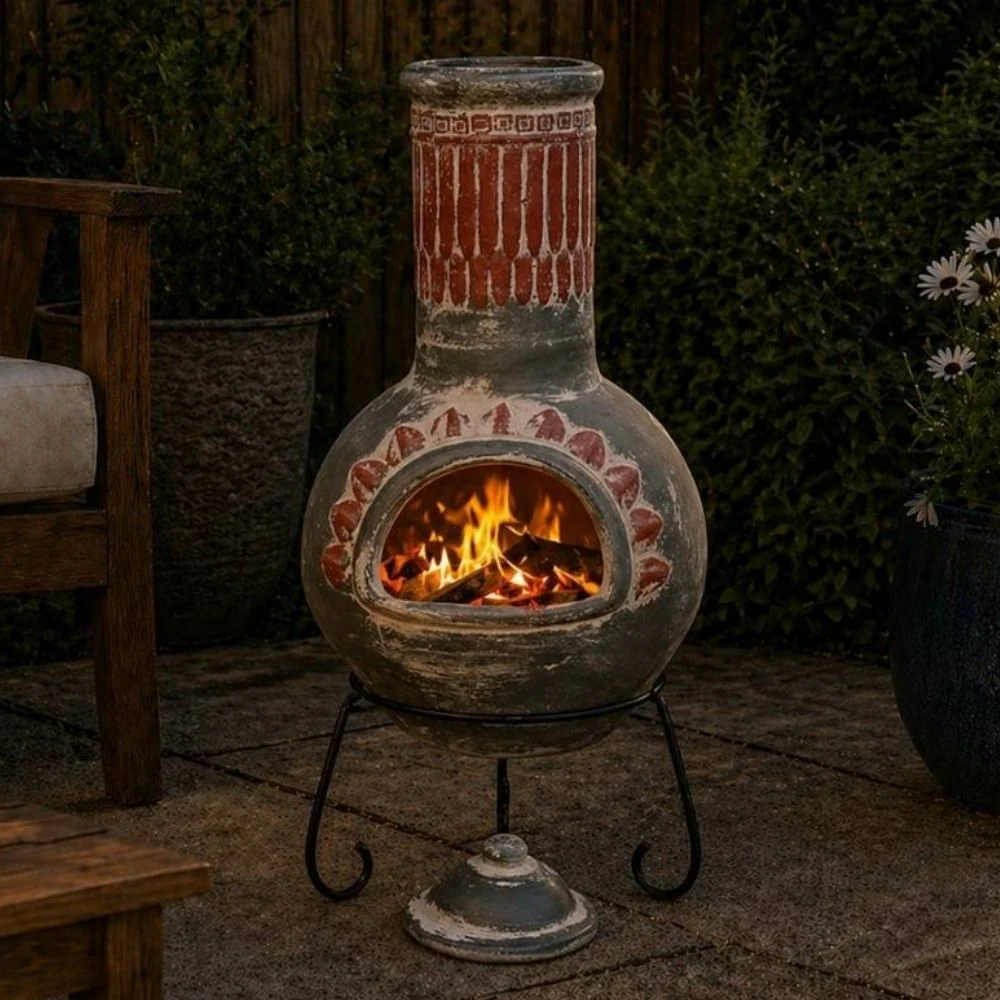 Gardeco Plumas Mexican Chimenea in Green, Large and XLarge