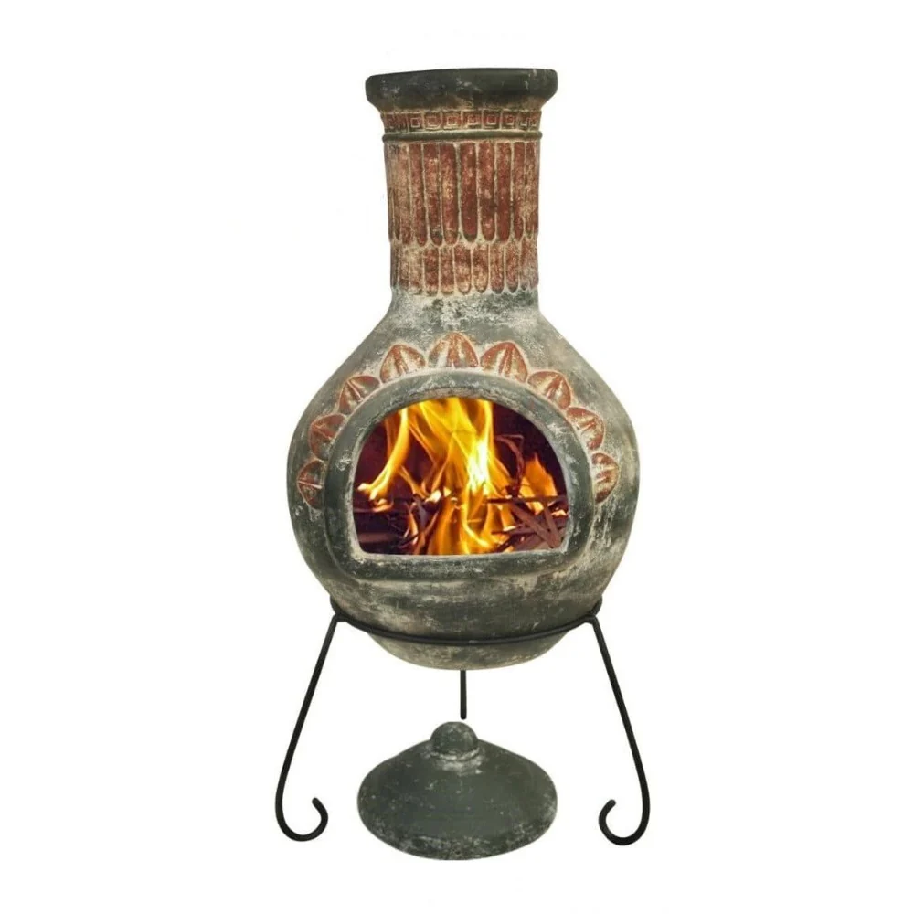 Gardeco Plumas Mexican Chimenea in Green, Large and XLarge - Image 2