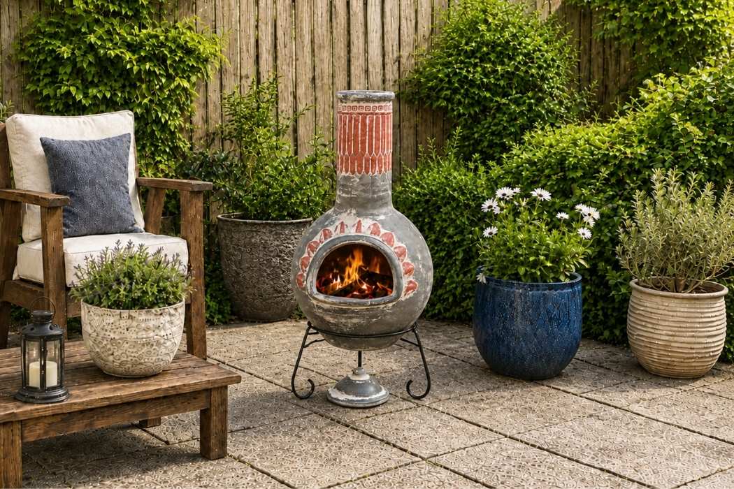 Gardeco Plumas Mexican Chimenea in Green, Large and XLarge - Image 3