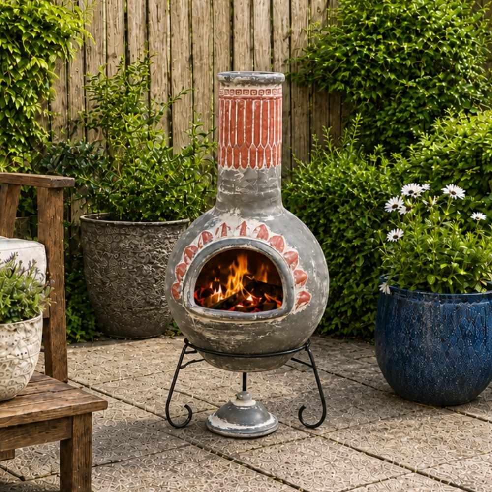 Gardeco Plumas Mexican Chimenea in Green, Large and XLarge - Image 5