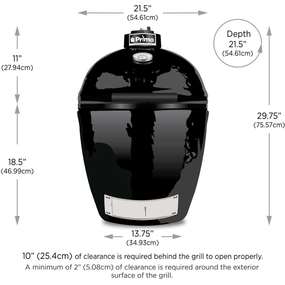 Primo Grill Kamado Ceramic Round Charcoal Grill and Smoker - Image 4