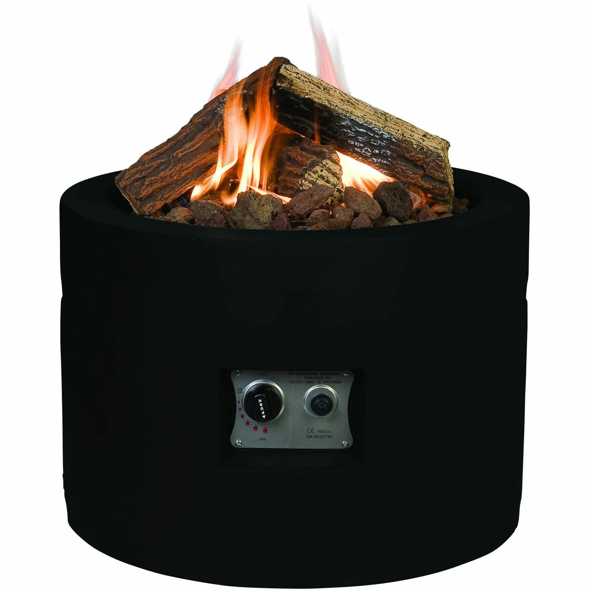 Happy Cocooning Gas Fired Round 61cm Fire Bowl Grey and Black - Image 2