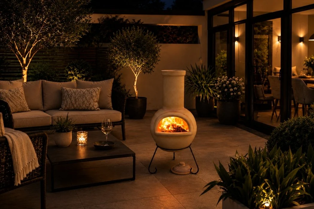 Gardeco Sempra Large Chimenea in Glazed Cappucino - Image 5