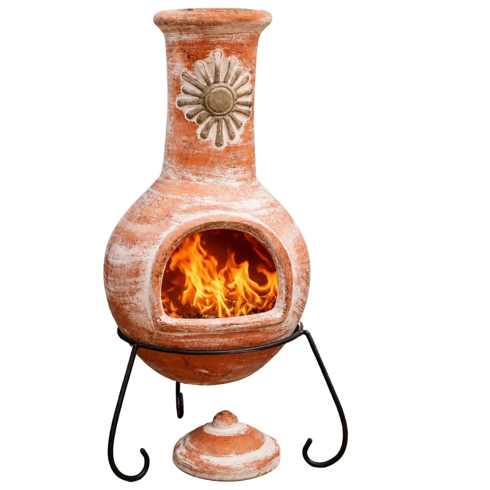 Gardeco Sol Mexican Clay Chimenea Rustic Orange in Large and XLarge - Image 2