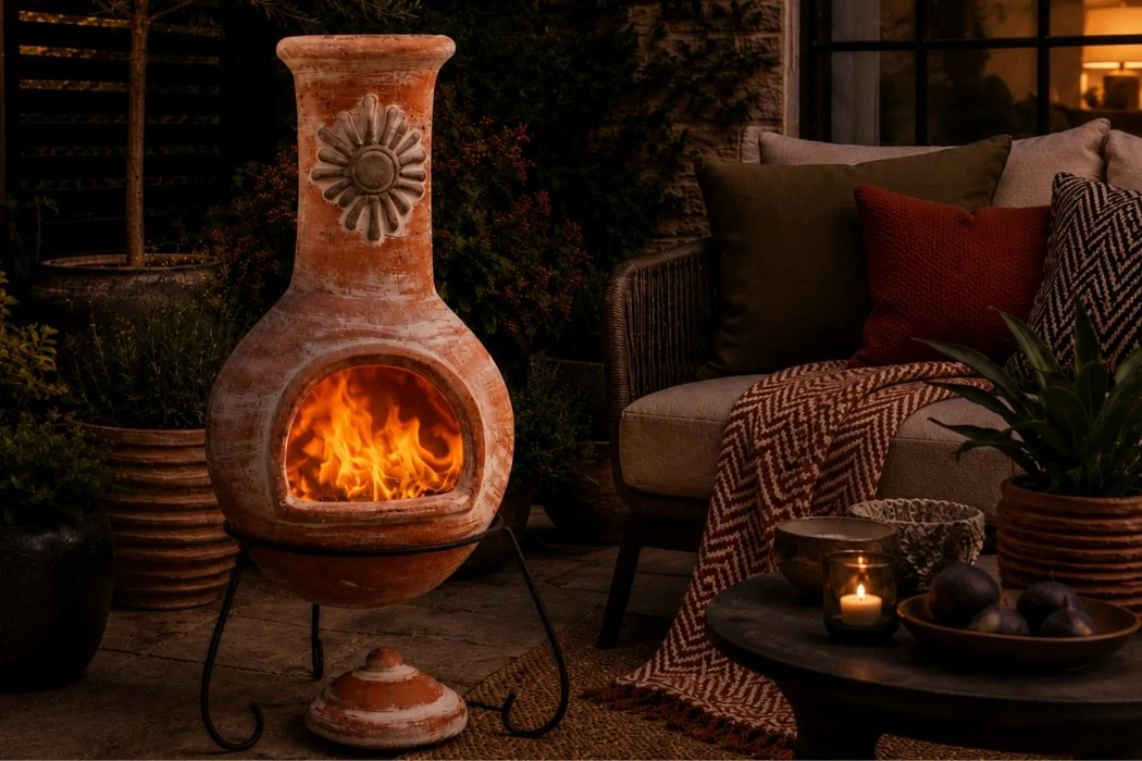 Gardeco Sol Mexican Clay Chimenea Rustic Orange in Large and XLarge - Image 3