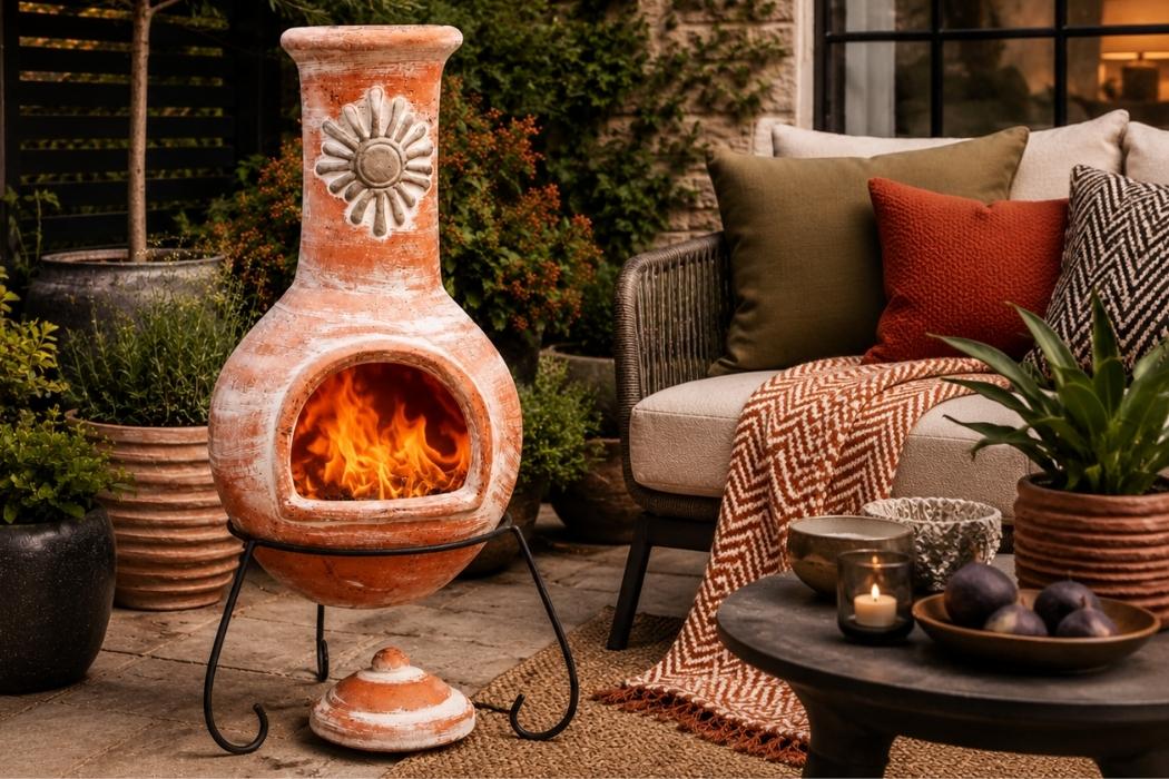 Gardeco Sol Mexican Clay Chimenea Rustic Orange in Large and XLarge - Image 4
