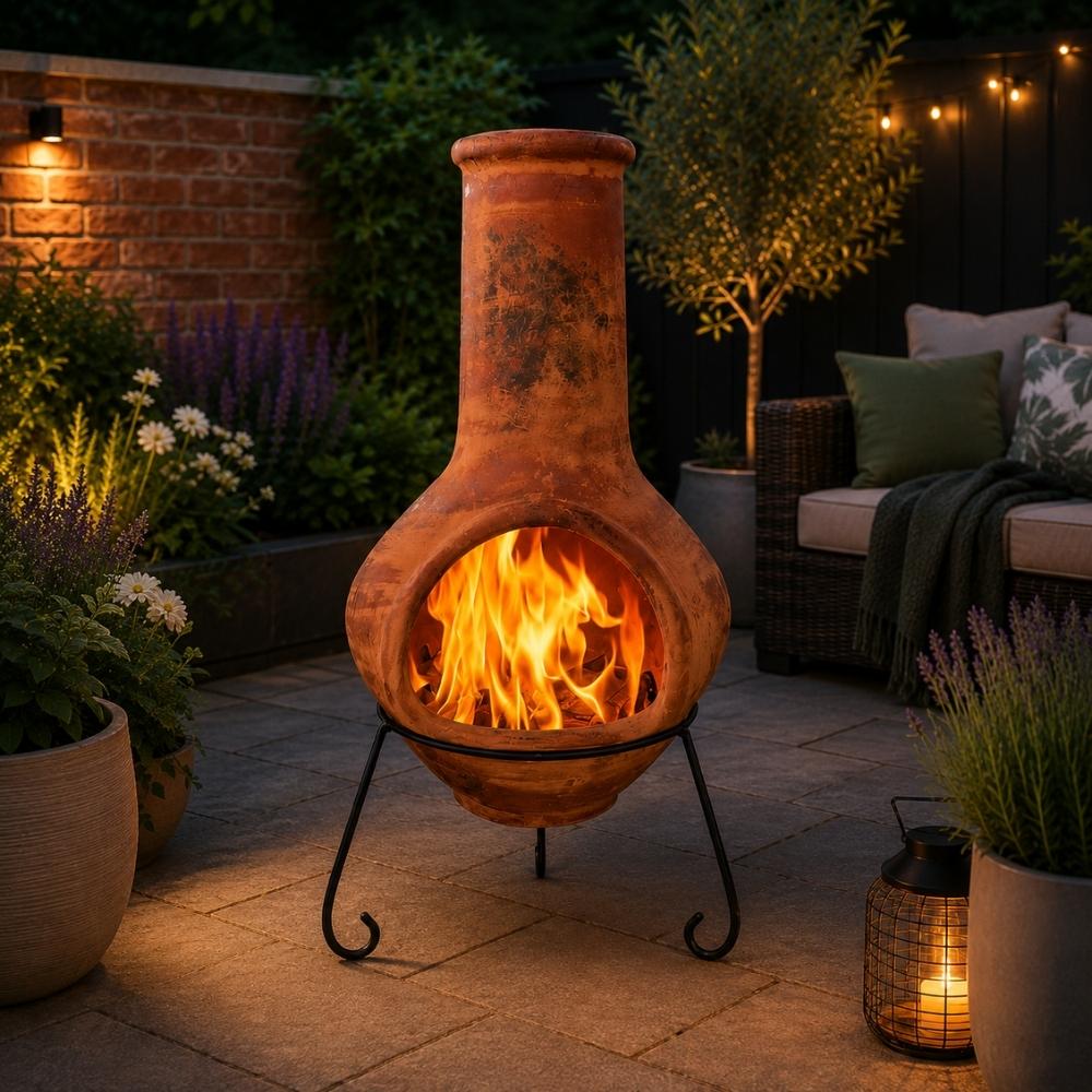 Gardeco Tibor Jumbo Mexican Clay Chimenea