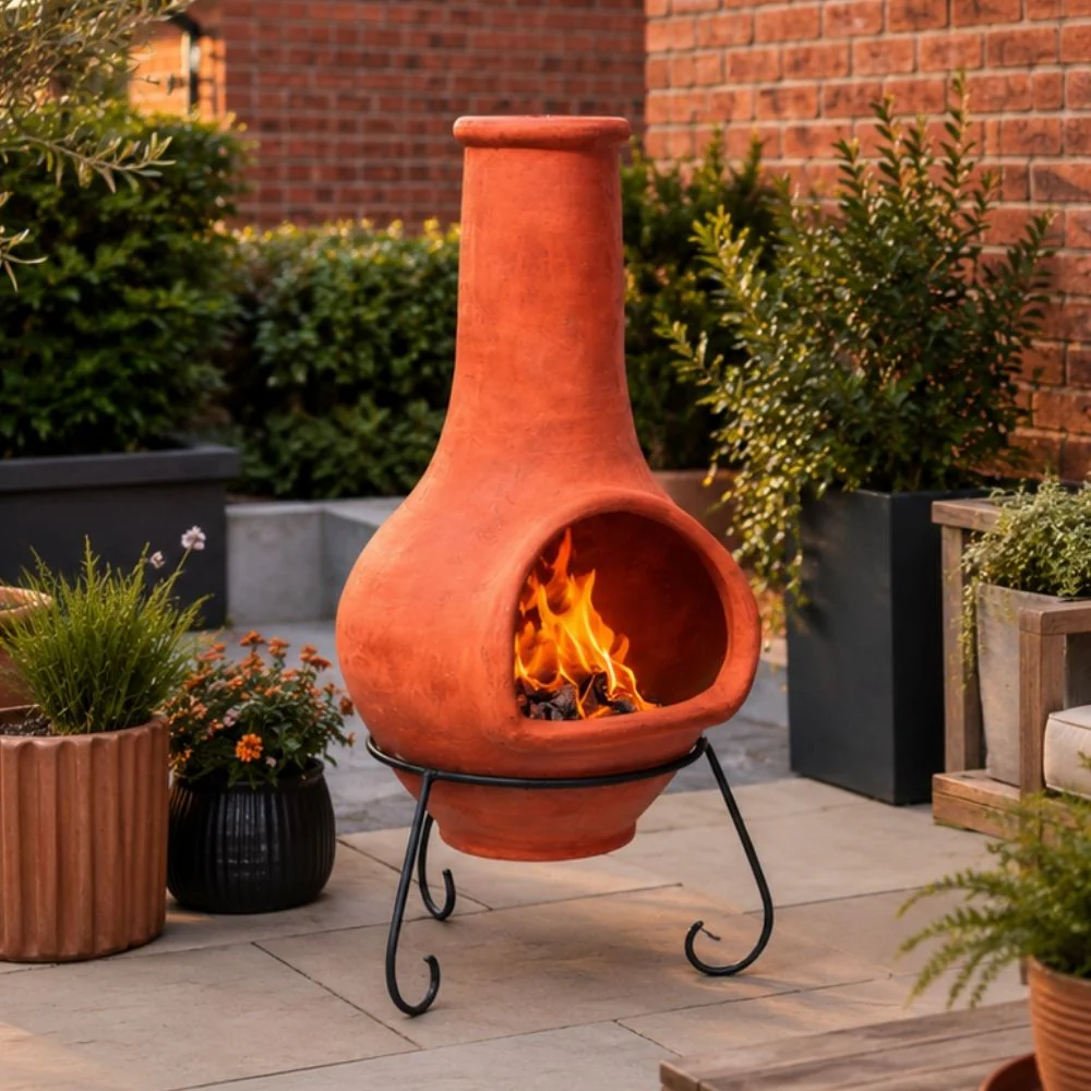Gardeco Tibor Jumbo Mexican Clay Chimenea - Image 5