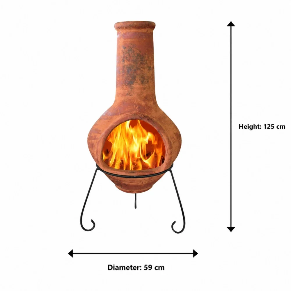 Gardeco Tibor Jumbo Mexican Clay Chimenea - Image 7