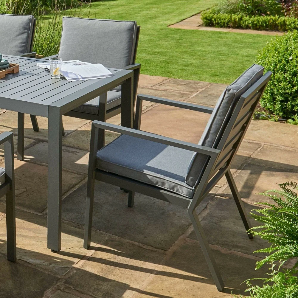 Titchwell 6 Seat Dining Set in Grey - Image 3