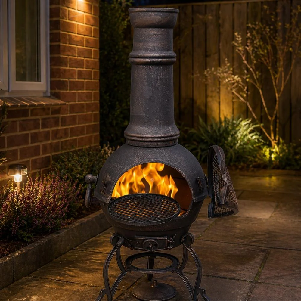 Gardeco Toledo Cast Iron Chimenea in Black / Bronze Large and XLarge - Image 3