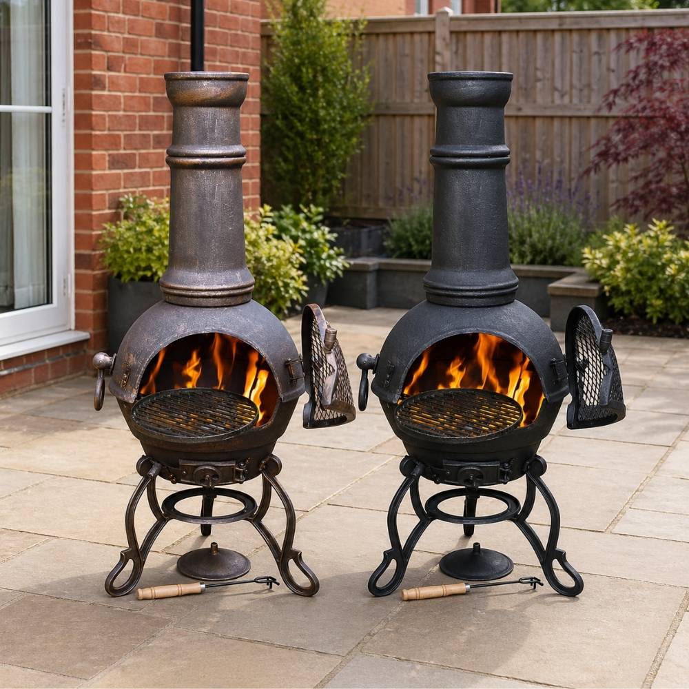 Gardeco Toledo Cast Iron Chimenea in Black / Bronze Large and XLarge - Image 4