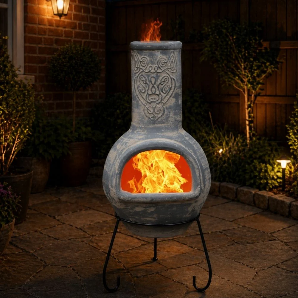 Gardeco Wulfryc Mexican Clay Chimenea - Image 5