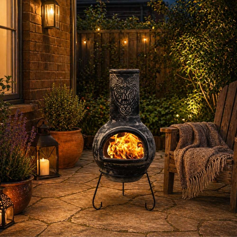 Gardeco Wulfryc Mexican Clay Chimenea - Image 6