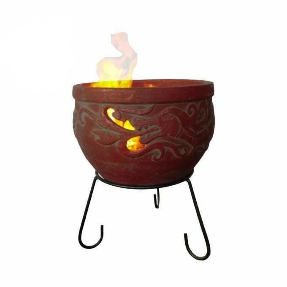 Gardeco Wynd - The Dragon Fire Pit inc Stand in Charcoal Grey and Burgundy - Image 4