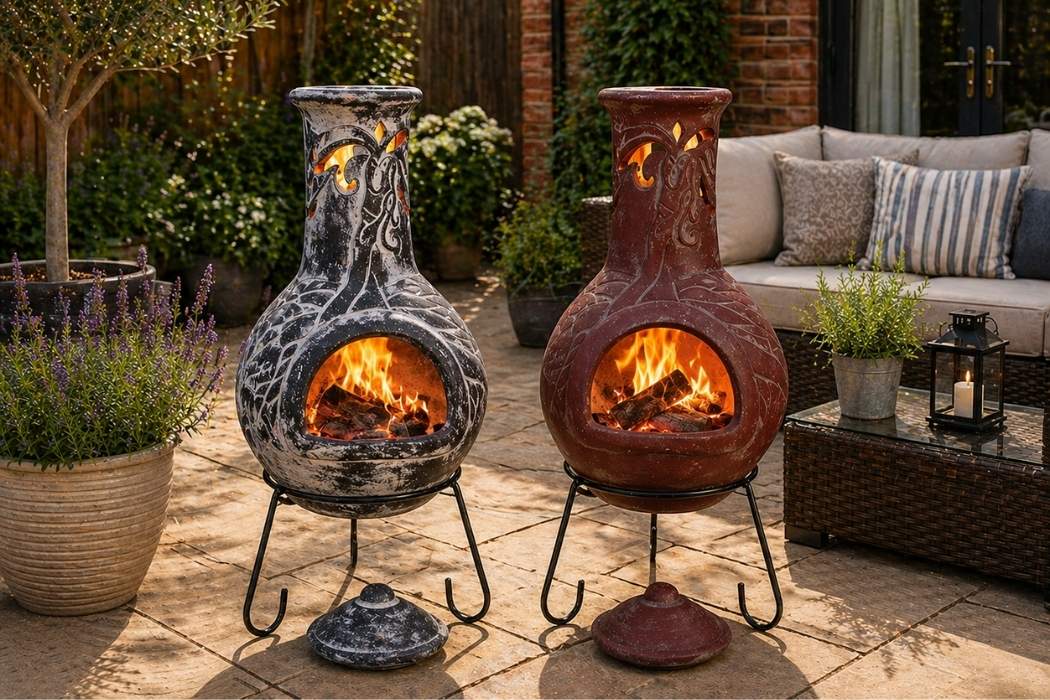 Gardeco Wyre XL Dragon Clay Chimenea inc Stand - Image 5