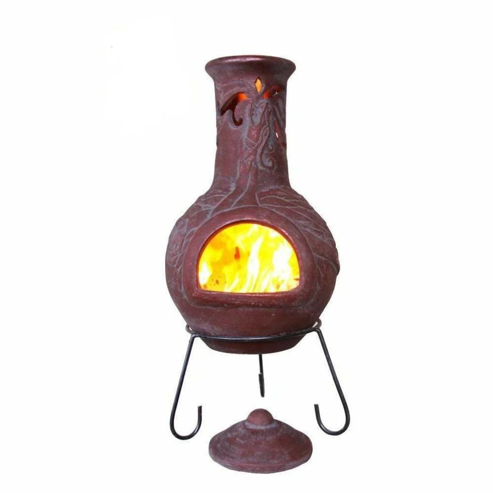 Gardeco Wyre XL Dragon Clay Chimenea inc Stand - Image 7